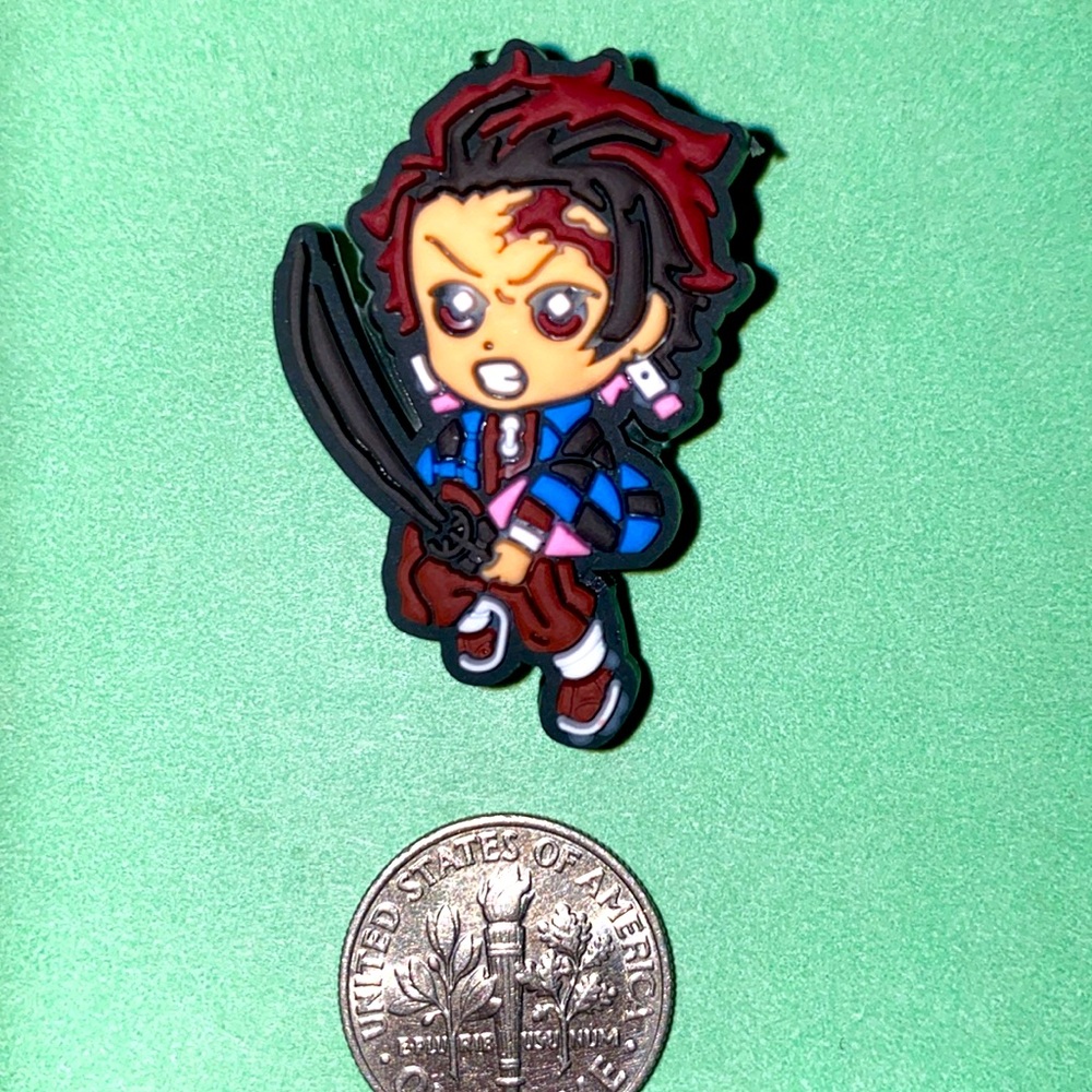 (10 for $15) Tanjiro Kanao Demon Slayer Manga Anime Cosplay Crocs Shoe Charms